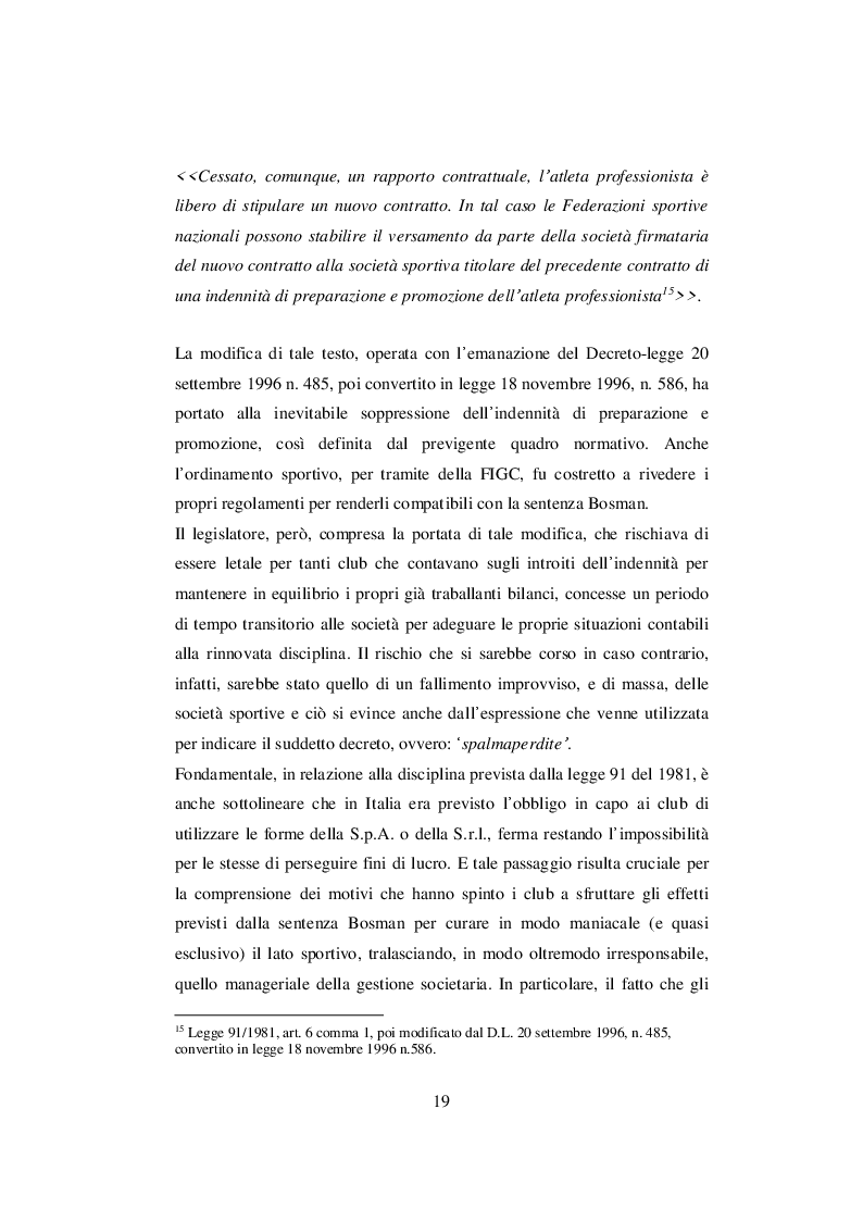 Estratto dalla tesi: Nascita ed evoluzione del Financial Fair Play: dalle criticità economiche ai possibili modelli alternativi
