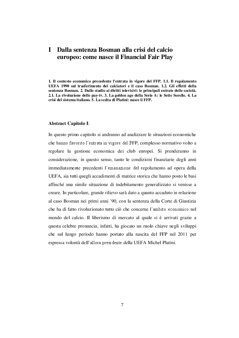 Anteprima della tesi: Nascita ed evoluzione del Financial Fair Play: dalle criticità economiche ai possibili modelli alternativi, Pagina 4