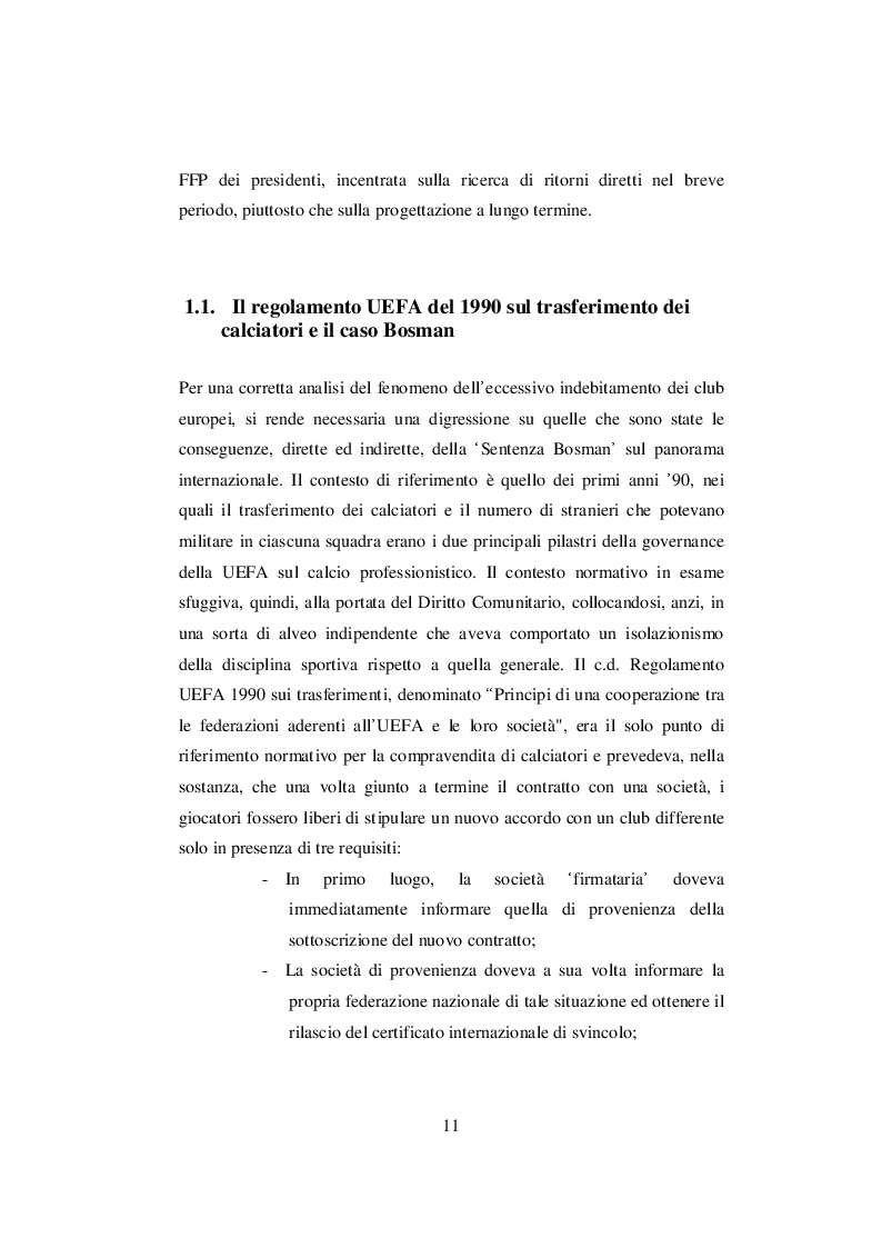 Anteprima della tesi: Nascita ed evoluzione del Financial Fair Play: dalle criticità economiche ai possibili modelli alternativi, Pagina 8