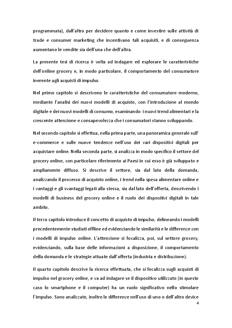 Anteprima della tesi: Online Grocery: acquisti di impulso e ruolo del device, Pagina 3