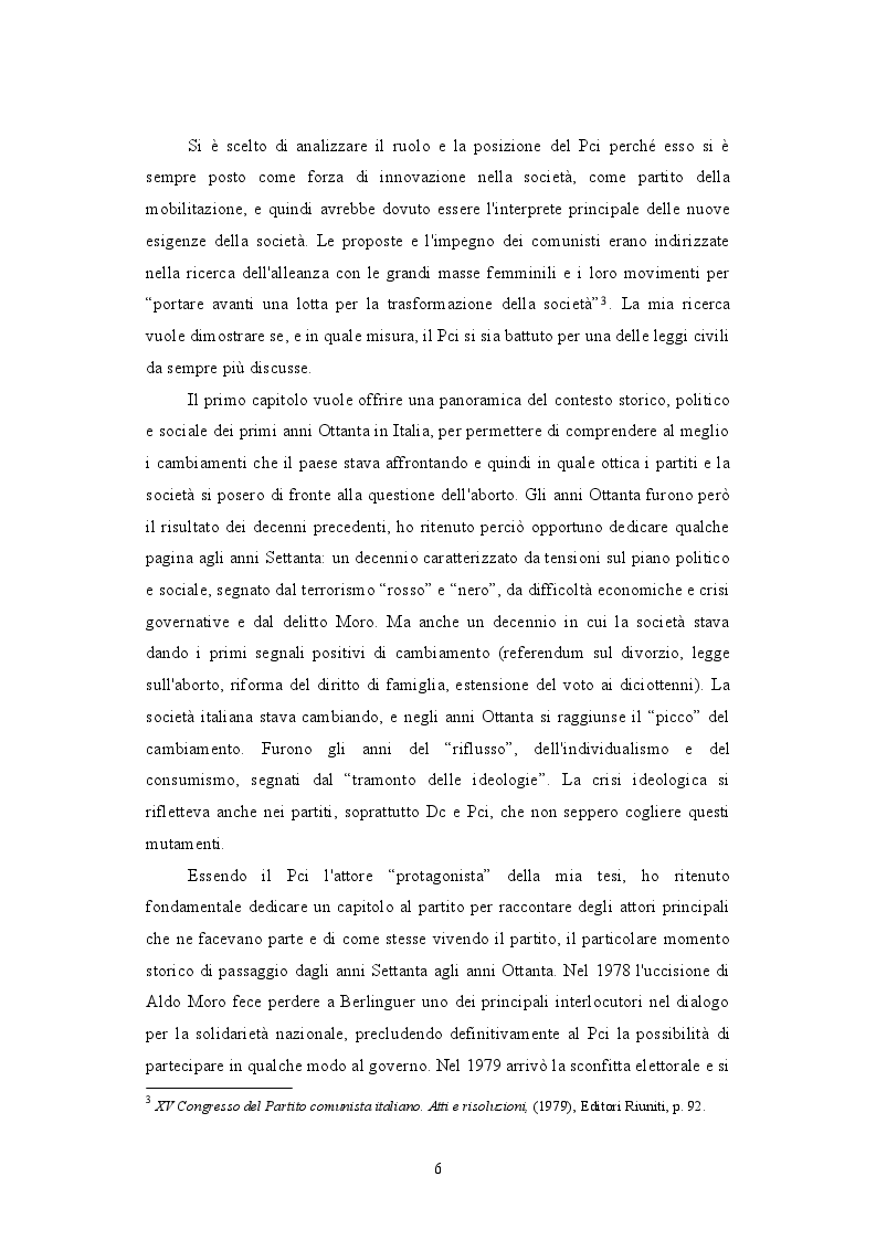 Anteprima della tesi: Il PCI e il dibattito sull'aborto: protagonista o attore comprimario? 1979-1981, Pagina 3