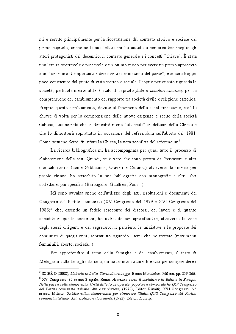 Anteprima della tesi: Il PCI e il dibattito sull'aborto: protagonista o attore comprimario? 1979-1981, Pagina 5