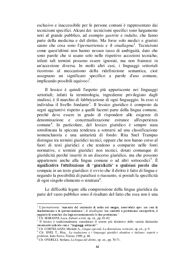 Anteprima della tesi: Il linguaggio giuridico: analisi linguistica e difficoltà traduttive. Studio applicato alle sentenze della Corte dei Conti (2009 - 2013), Pagina 3