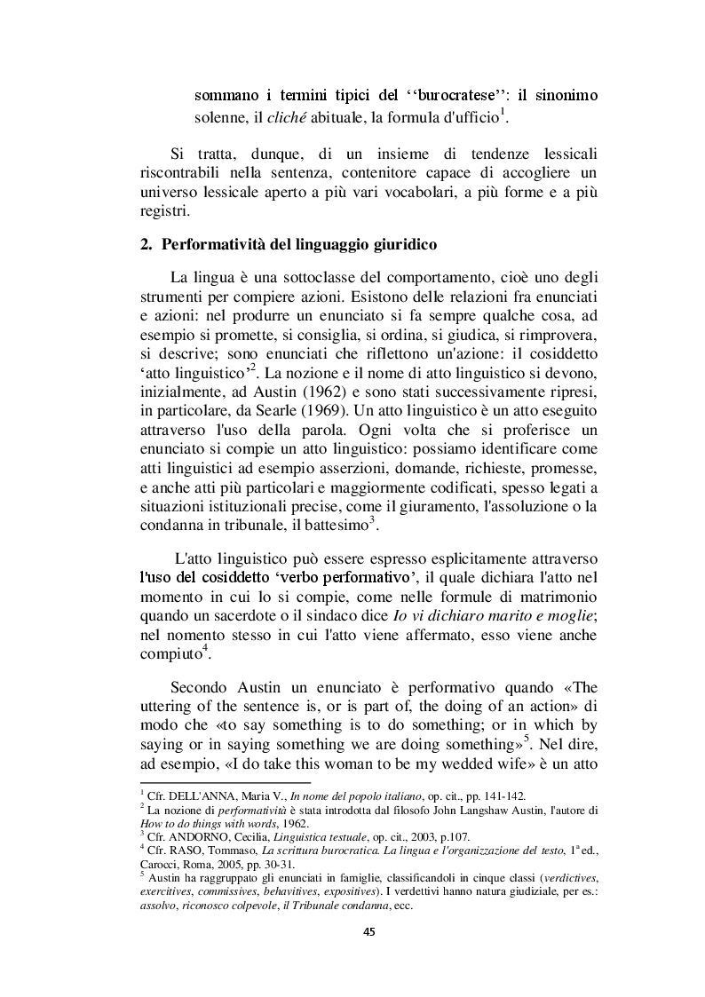 Anteprima della tesi: Il linguaggio giuridico: analisi linguistica e difficoltà traduttive. Studio applicato alle sentenze della Corte dei Conti (2009 - 2013), Pagina 6