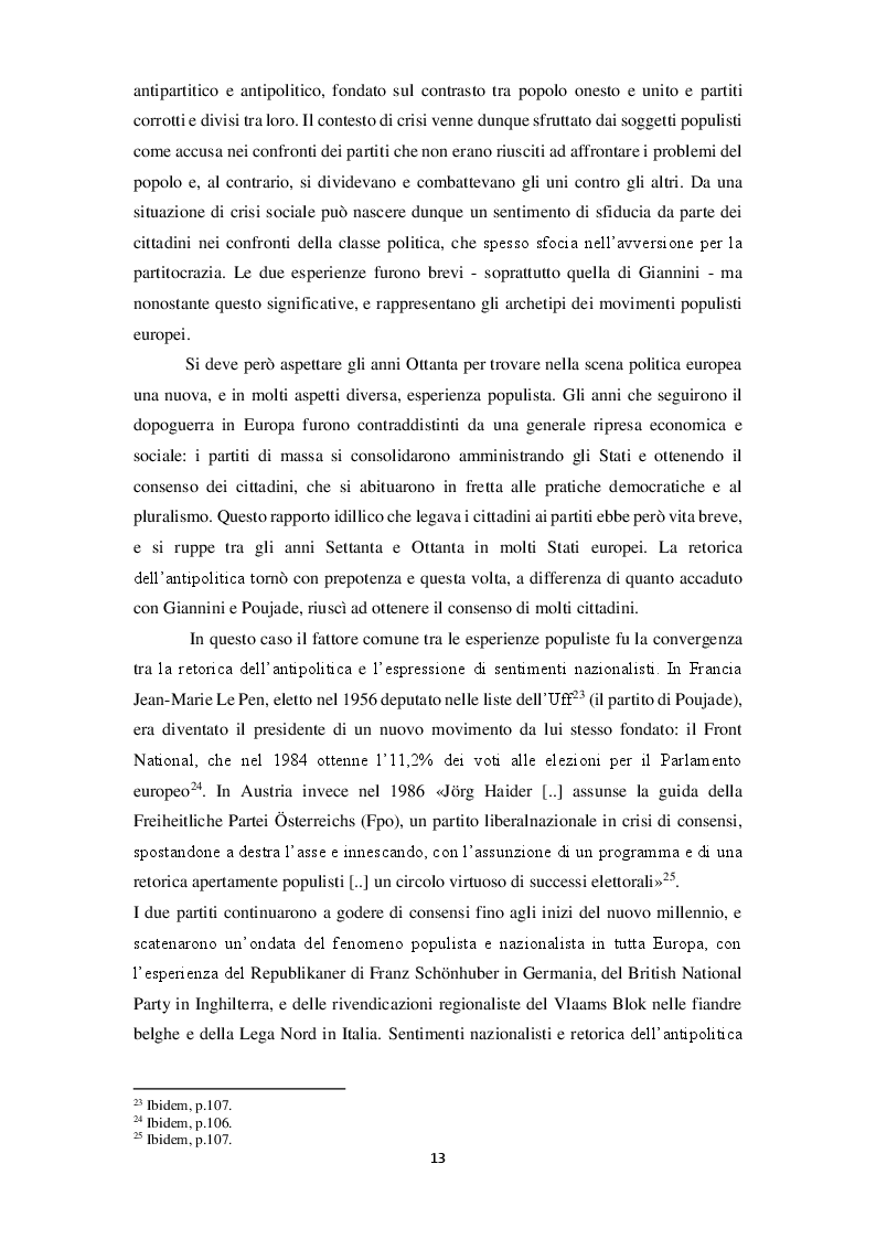 Anteprima della tesi: La narrazione populista su Twitter. Analisi della comunicazione dei leader italiani durante la campagna per le politiche 2018, Pagina 10