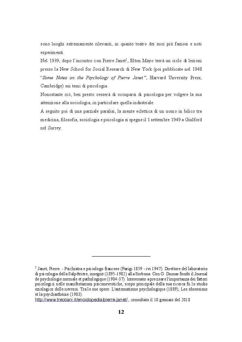 Anteprima della tesi: Lo human relations approach come struttura portante della "fabbrica a misura d’uomo": esiste una correlazione tra la Teoria delle relazioni umane di Elton Mayo e il welfare aziendale?, Pagina 3