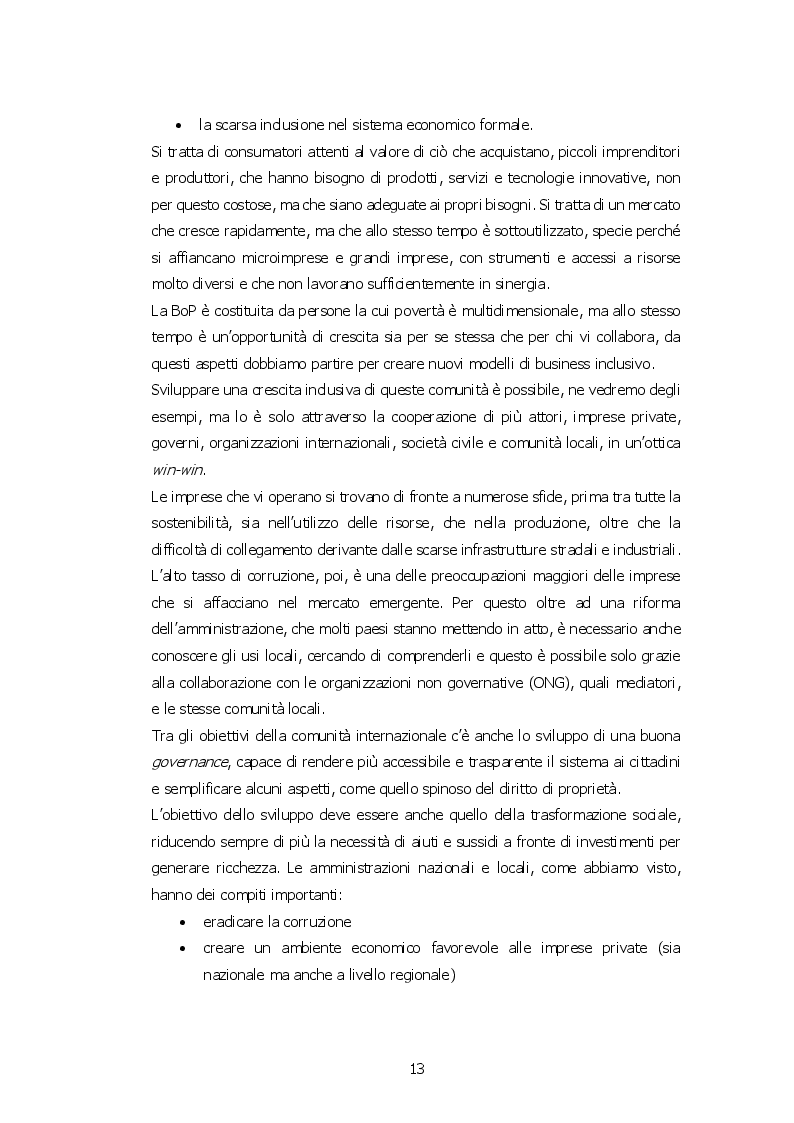 Estratto dalla tesi: Crescita sostenibile e business inclusivo, modelli per lo sviluppo delle economie e delle comunità: tre casi di studio in Kenya