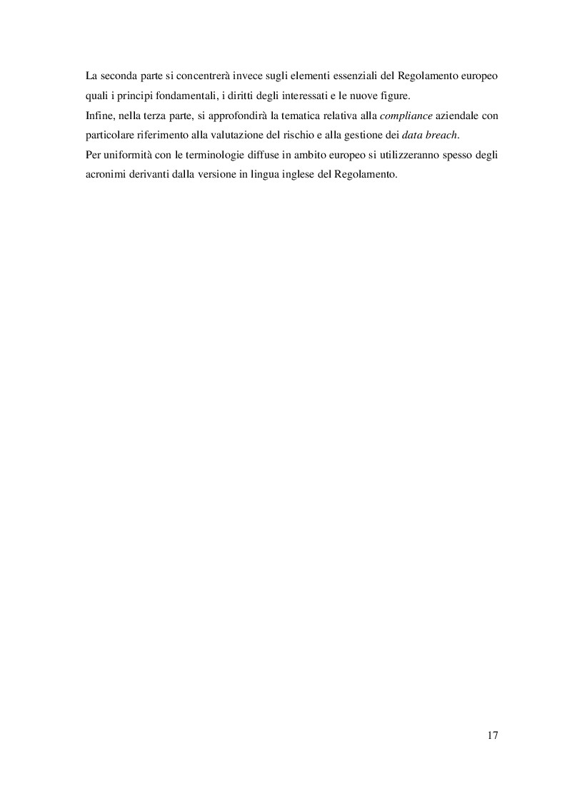 Anteprima della tesi: Il trattamento dei dati personali. Gestione del rischio e compliance aziendale., Pagina 9