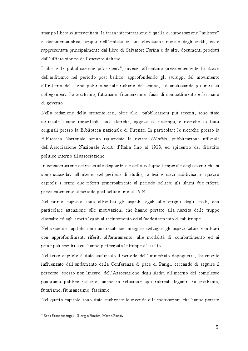 Anteprima della tesi: Gli arditi: dal fronte alla politica (1917-1923), Pagina 4