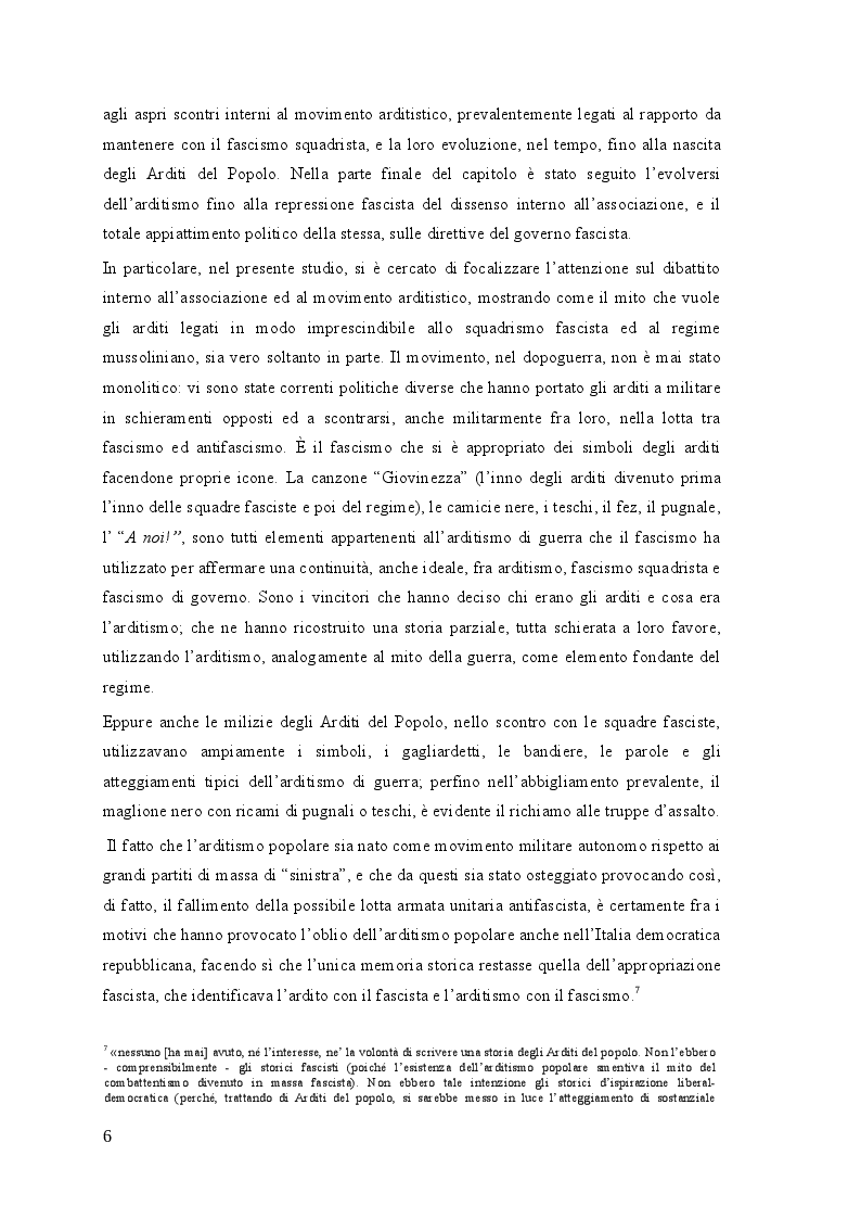Anteprima della tesi: Gli arditi: dal fronte alla politica (1917-1923), Pagina 5