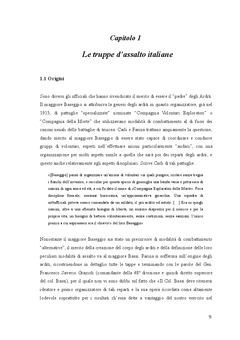 Anteprima della tesi: Gli arditi: dal fronte alla politica (1917-1923), Pagina 8
