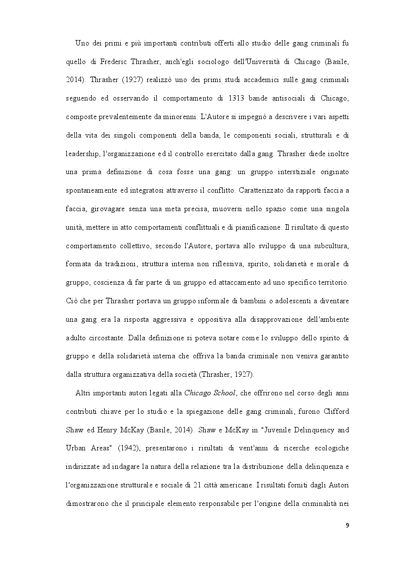 Anteprima della tesi: Analisi della letteratura sulle gang criminali, il loro comportamento e i fattori psicologici e sociali associati all'ingresso di nuovi membri al loro interno, Pagina 5