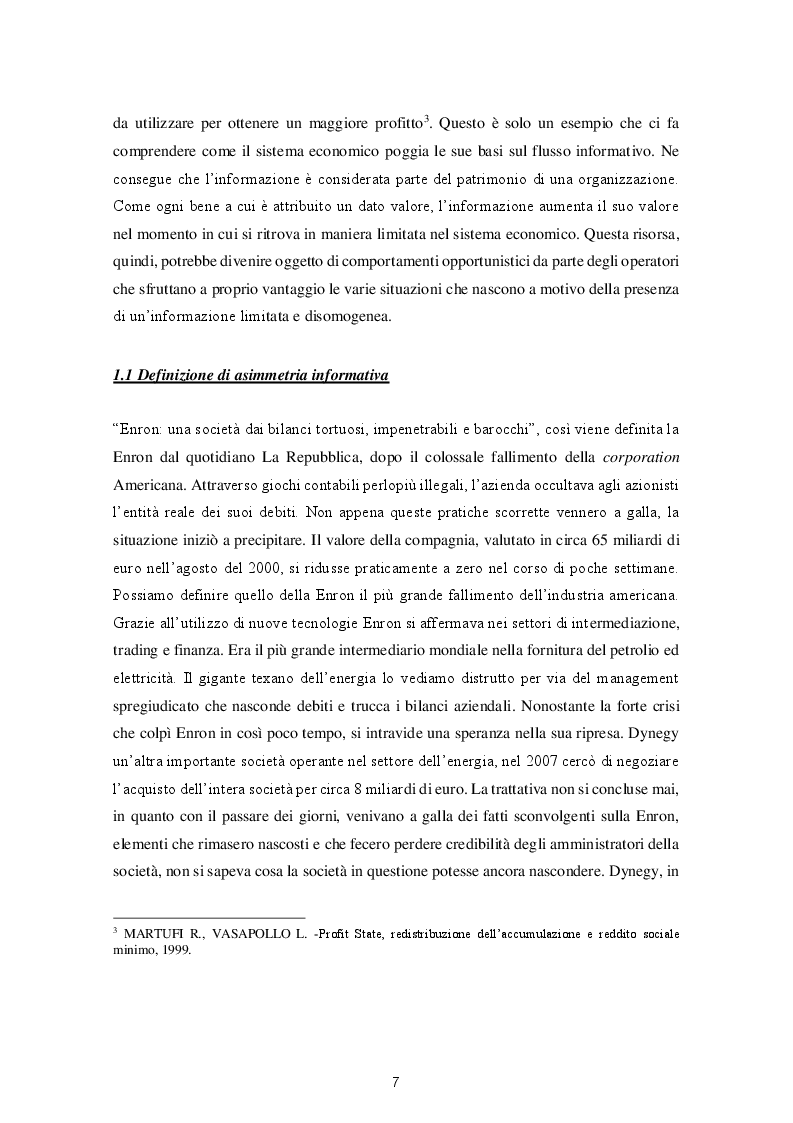 Anteprima della tesi: Le varie fattispecie di asimmetria informativa, Pagina 5