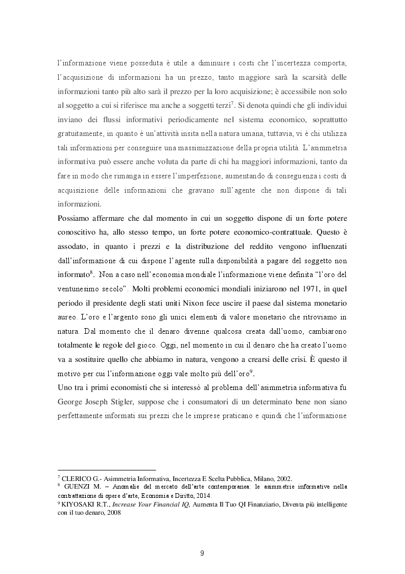 Anteprima della tesi: Le varie fattispecie di asimmetria informativa, Pagina 7