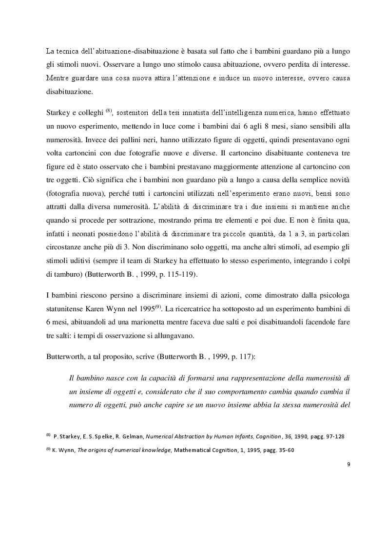 Anteprima della tesi: I prerequisiti dell'apprendimento matematico: screening e potenziamento in età prescolare, Pagina 7