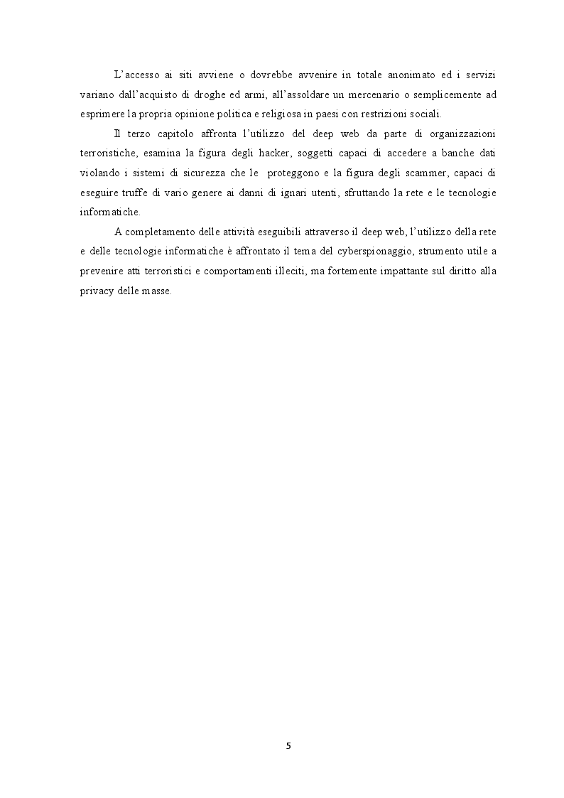 Anteprima della tesi: Deep web: Libertà o trappola sotto la rete?, Pagina 4