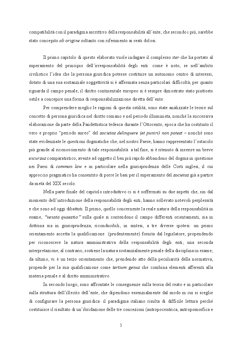 Anteprima della tesi: Responsabilità ex crimine degli enti e delitti colposi in violazione delle norme sulla salute e sicurezza sul lavoro. Profili critici e prospettive., Pagina 4