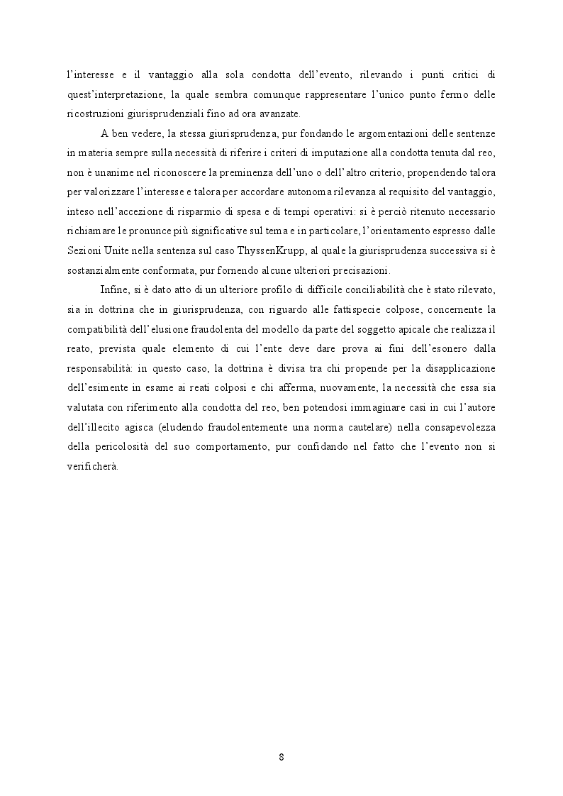 Anteprima della tesi: Responsabilità ex crimine degli enti e delitti colposi in violazione delle norme sulla salute e sicurezza sul lavoro. Profili critici e prospettive., Pagina 9