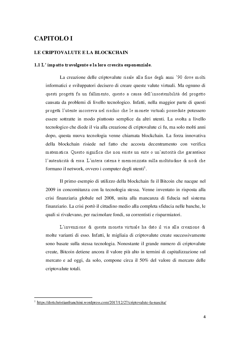 Anteprima della tesi: Applicazioni ed usi della blockchain e livello di conoscenza delle criptovalute tra i giovani, Pagina 3