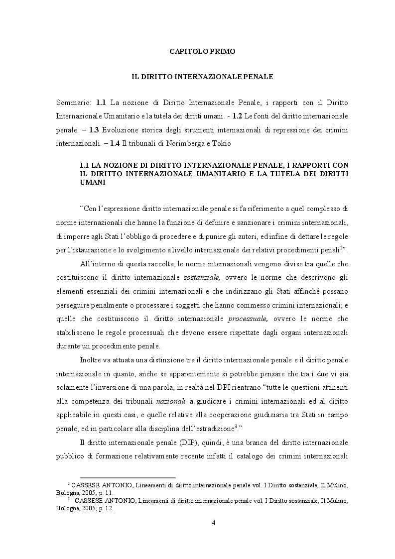 Anteprima della tesi: Diritto internazionale penale: fondamenti teorico-istituzionali e prassi evolutiva, Pagina 4