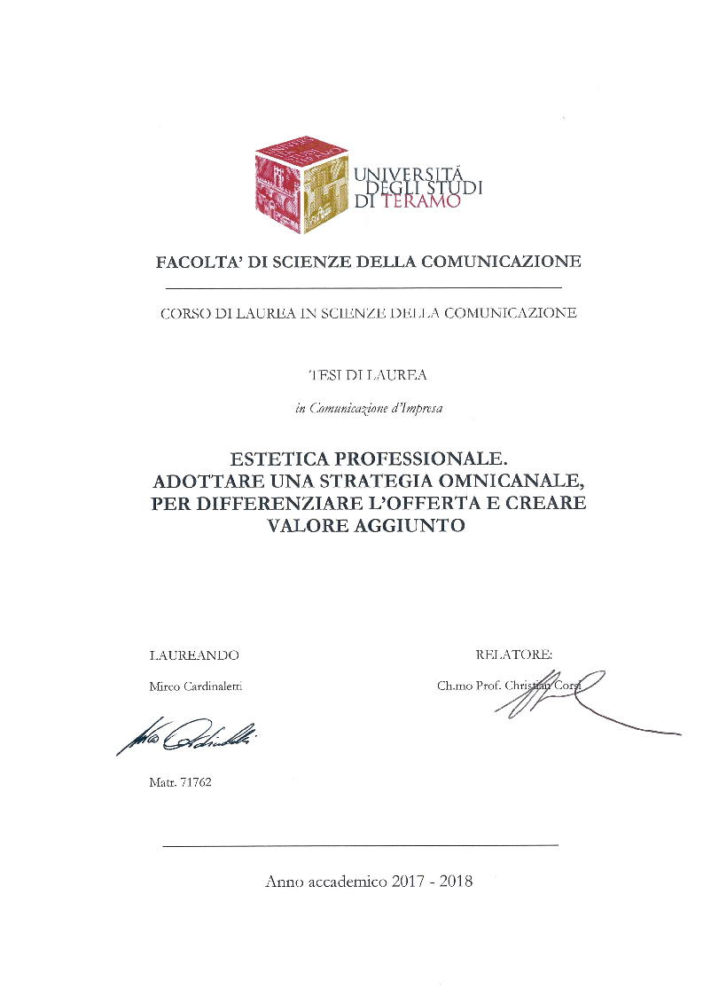 Anteprima della tesi: Estetica professionale. Adottare una strategia omnicanale, per differenziare l'offerta e creare valore aggiunto, Pagina 1