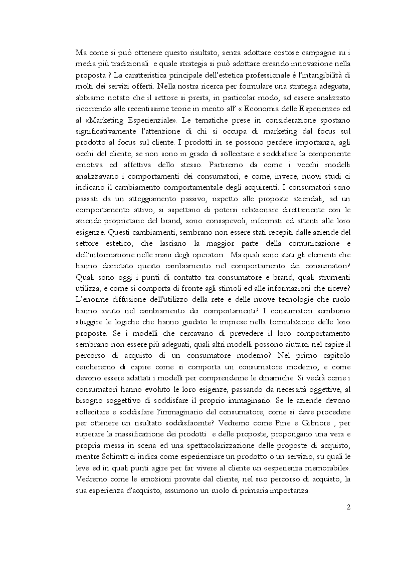 Anteprima della tesi: Estetica professionale. Adottare una strategia omnicanale, per differenziare l'offerta e creare valore aggiunto, Pagina 3