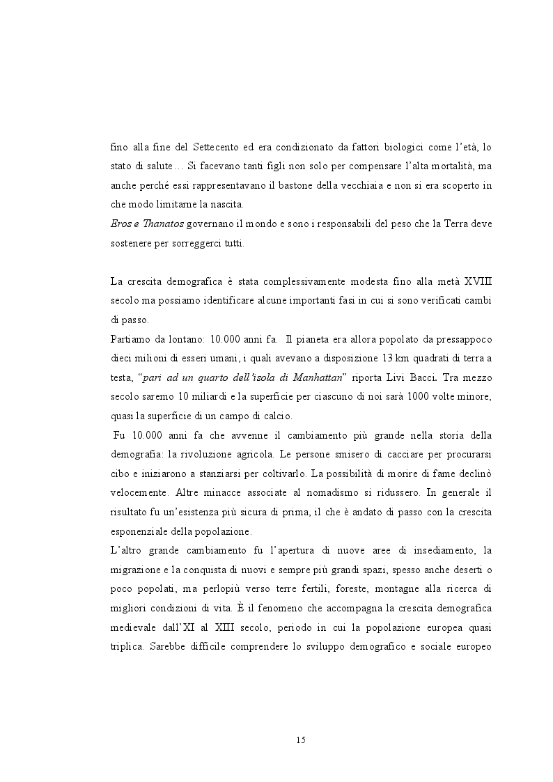 Estratto dalla tesi: Sovrappopolazione e collasso ambientale