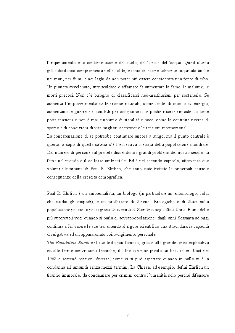 Anteprima della tesi: Sovrappopolazione e collasso ambientale, Pagina 5