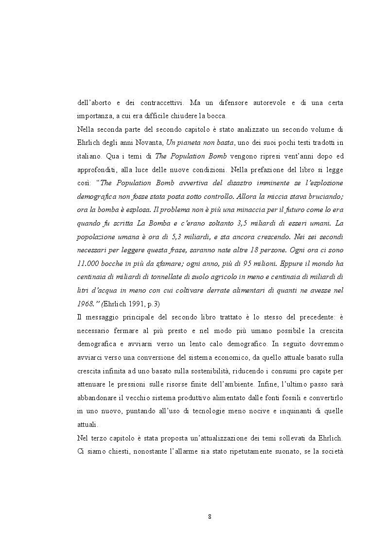 Anteprima della tesi: Sovrappopolazione e collasso ambientale, Pagina 6