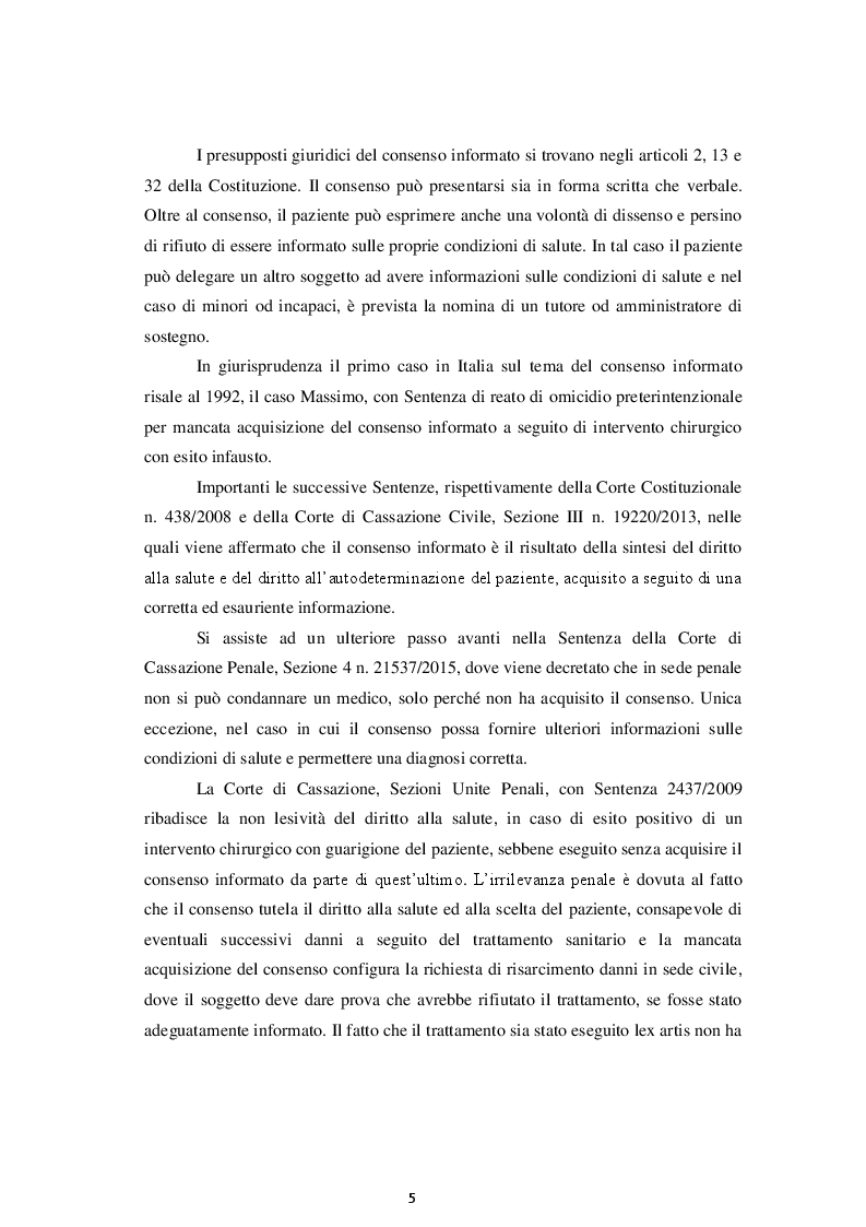 Anteprima della tesi: La Disciplina in materia di Consenso Informato e Disposizioni Anticipate di Trattamento, Pagina 3