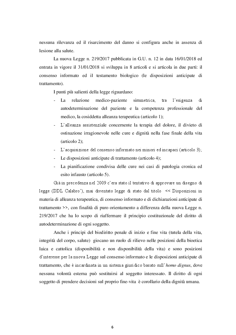 Anteprima della tesi: La Disciplina in materia di Consenso Informato e Disposizioni Anticipate di Trattamento, Pagina 4
