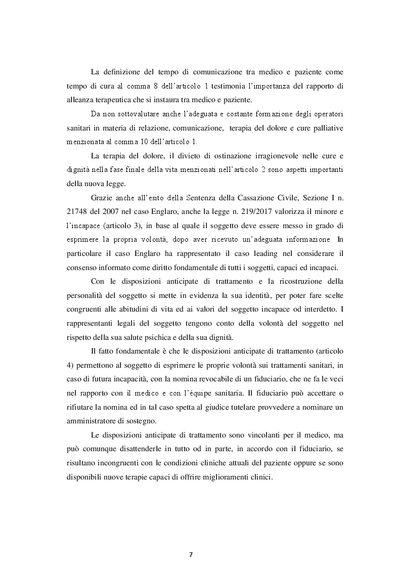 Anteprima della tesi: La Disciplina in materia di Consenso Informato e Disposizioni Anticipate di Trattamento, Pagina 5
