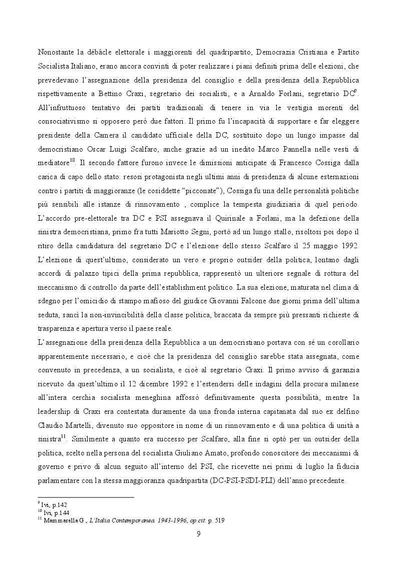 Anteprima della tesi: Il governo di Lamberto Dini (1995-1996). L'anello tecnico tra le due repubbliche, Pagina 6