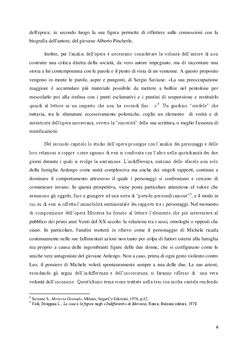 Anteprima della tesi: Lo sfacelo dell'istituzione familiare ne "Gli indifferenti" di Alberto Moravia, Pagina 3
