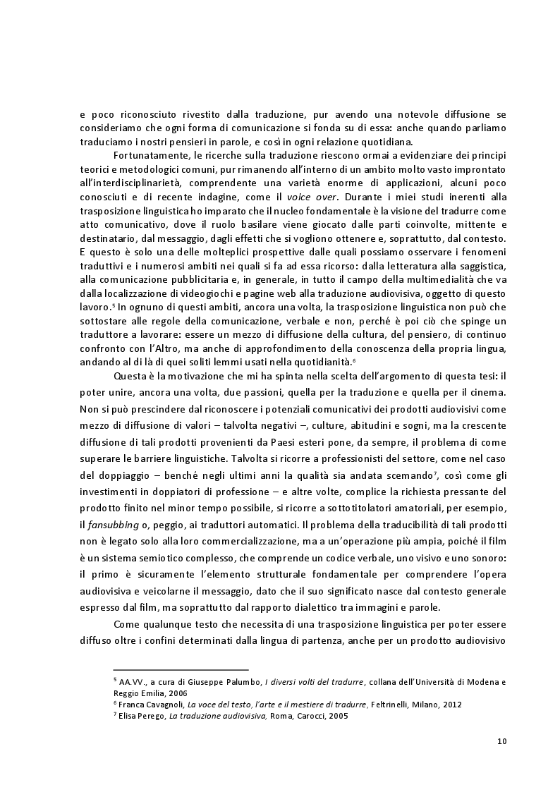 Anteprima della tesi: Viaggio attraverso la traduzione e sottotitolazione di quattro cortometraggi tra inglese, spagnolo e italiano, Pagina 3