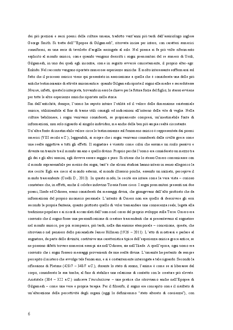 Anteprima della tesi: Il Sogno Lucido: da una ricostruzione Storico-Antropologica del fenomeno onirico alle più attuali acquisizioni Psico-Fisiologiche, per un'applicazione in campo Psicoterapeutico, Pagina 5