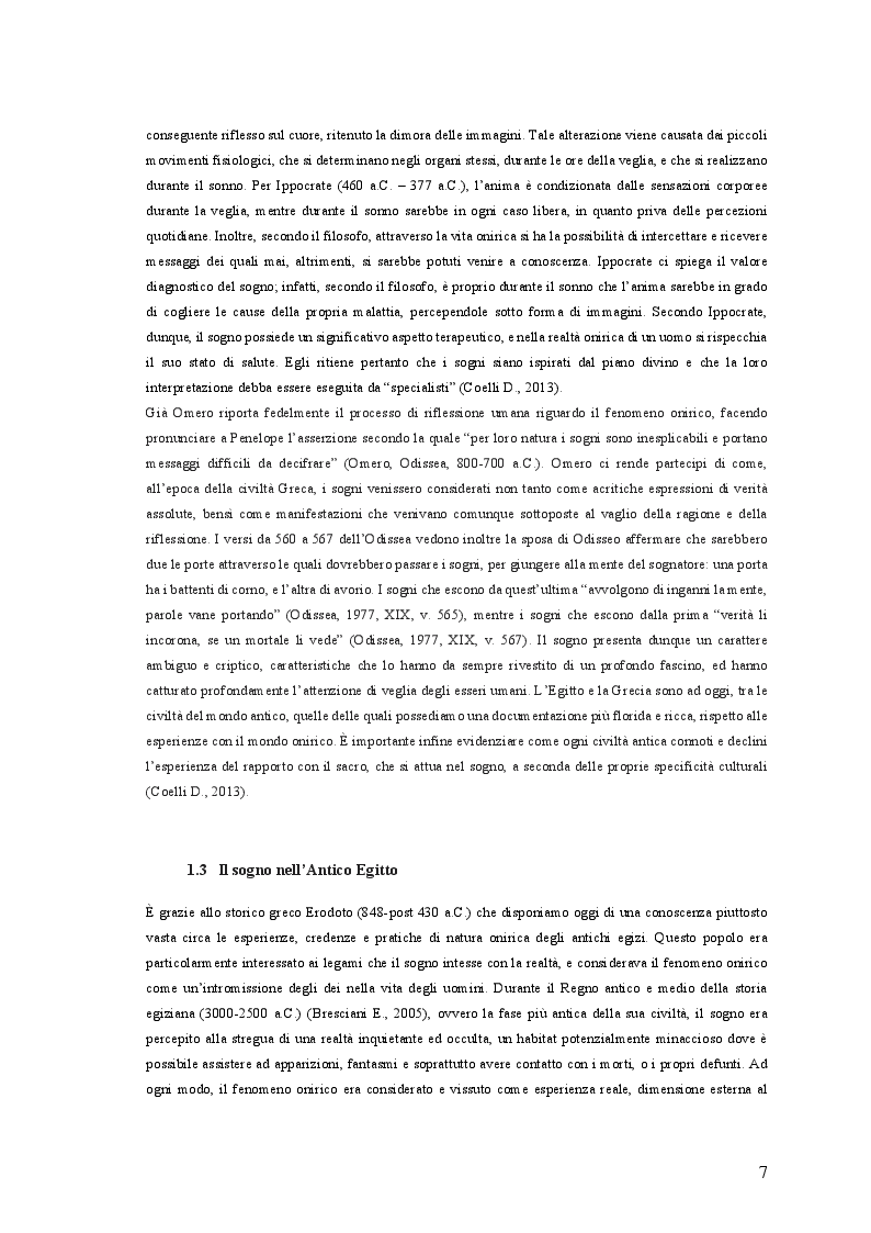 Anteprima della tesi: Il Sogno Lucido: da una ricostruzione Storico-Antropologica del fenomeno onirico alle più attuali acquisizioni Psico-Fisiologiche, per un'applicazione in campo Psicoterapeutico, Pagina 6