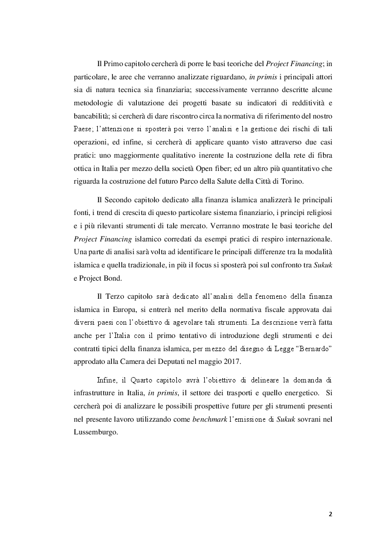 Anteprima della tesi: Esperienze di Project Financing a confronto: l'opportunità degli strumenti della Finanza Islamica, Pagina 3