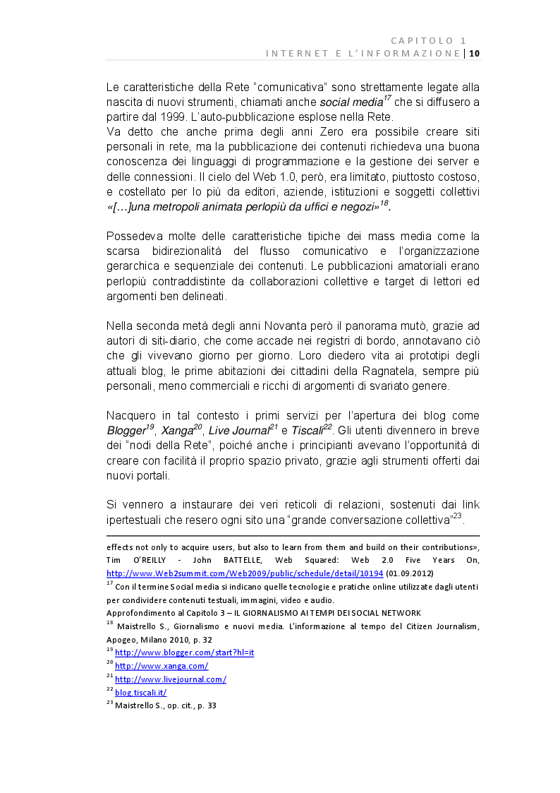 Anteprima della tesi: E-Journalism: Evoluzione di una professione tra Gutenberg e Twitter, Pagina 4
