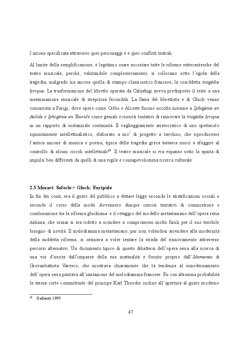 Anteprima della tesi: Elettra nell'Idomeneo Re di Creta di Mozart: riprese classiche dal teatro sofocleo, Pagina 5