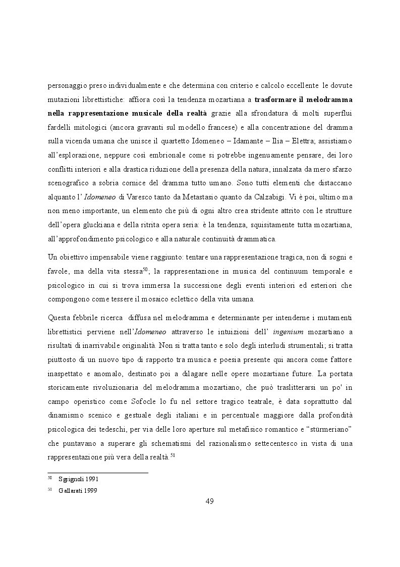 Anteprima della tesi: Elettra nell'Idomeneo Re di Creta di Mozart: riprese classiche dal teatro sofocleo, Pagina 7