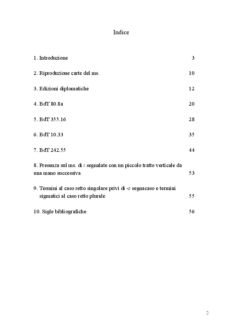 Indice della tesi: Edizione interpretativa, traduzione e commento del primo contingente di liriche tràdito dal canzoniere provenzale P., Pagina 1