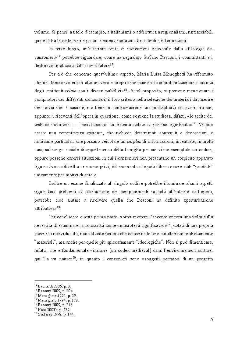 Anteprima della tesi: Edizione interpretativa, traduzione e commento del primo contingente di liriche tràdito dal canzoniere provenzale P., Pagina 4