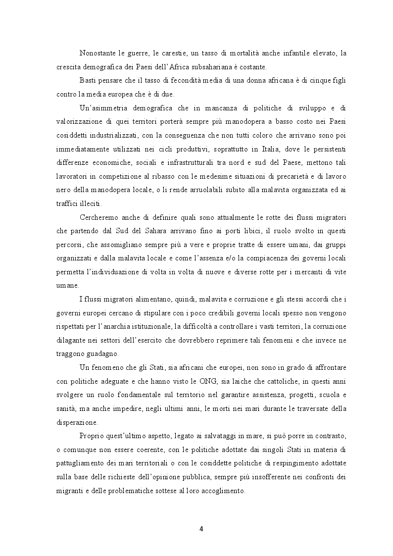 Anteprima della tesi: I flussi migratori dall'Africa subsahariana verso l'Italia, Pagina 3