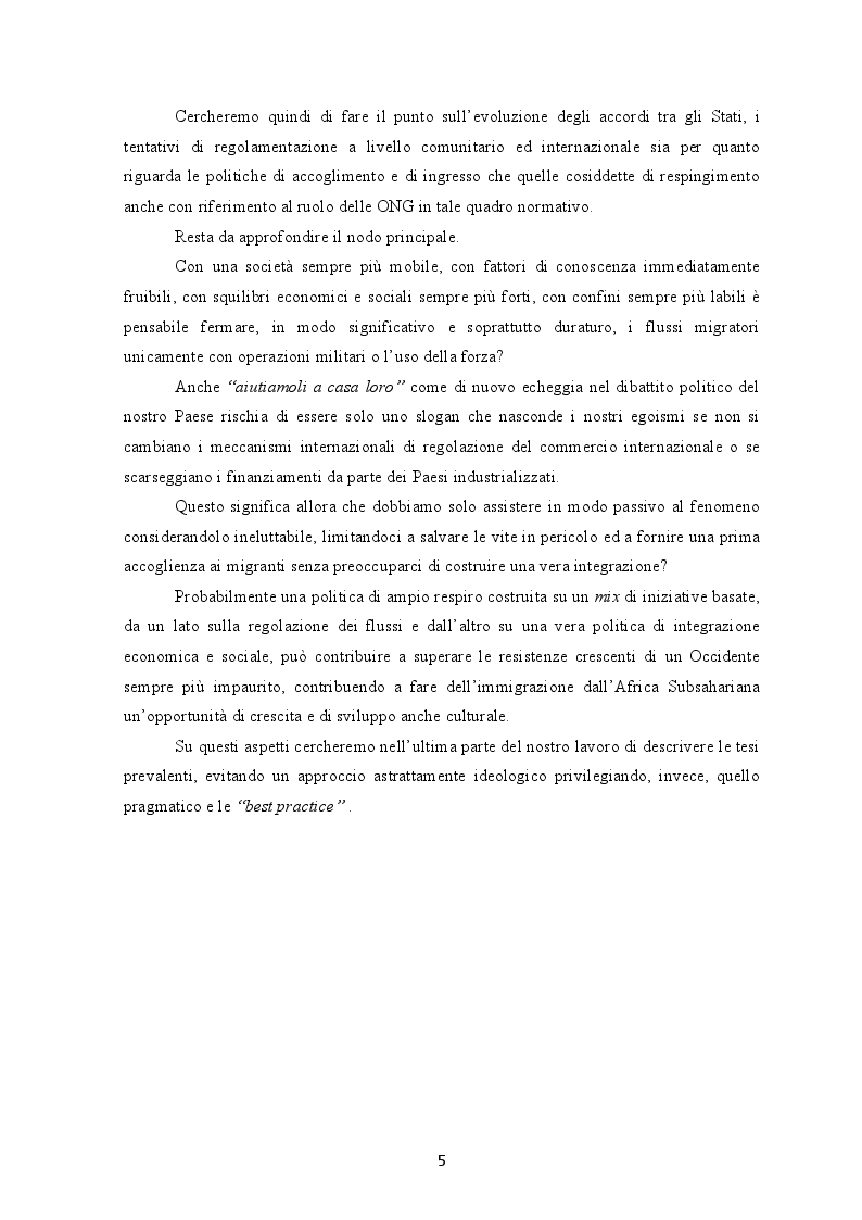 Anteprima della tesi: I flussi migratori dall'Africa subsahariana verso l'Italia, Pagina 4