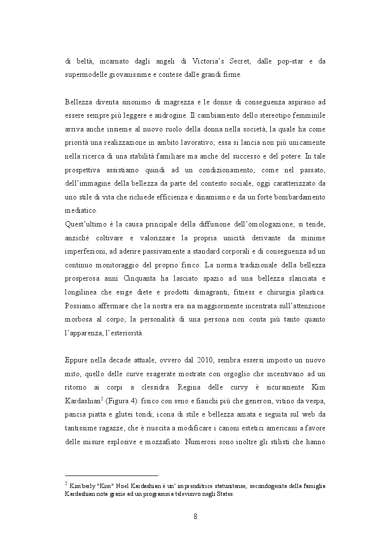 Estratto dalla tesi: Lo stereotipo del corpo femminile imposto dai mass media : Anni 50' e III Millennio a confronto