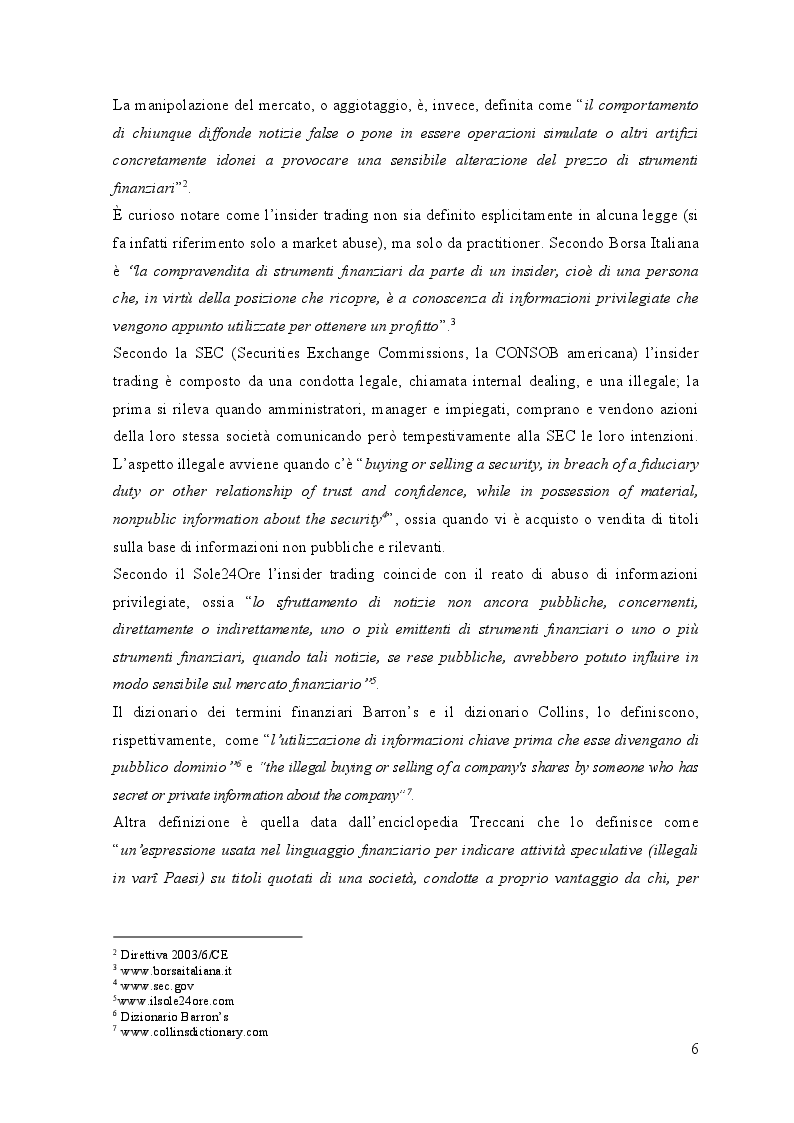 Anteprima della tesi: L'insider trading: è possibile un'analisi morale ed economica?, Pagina 5