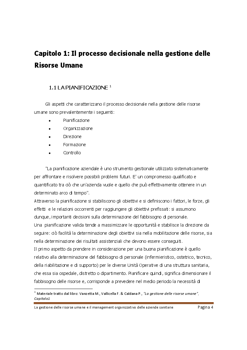 Anteprima della tesi: La gestione delle risorse umane e il management organizzativo delle aziende sanitarie, Pagina 3
