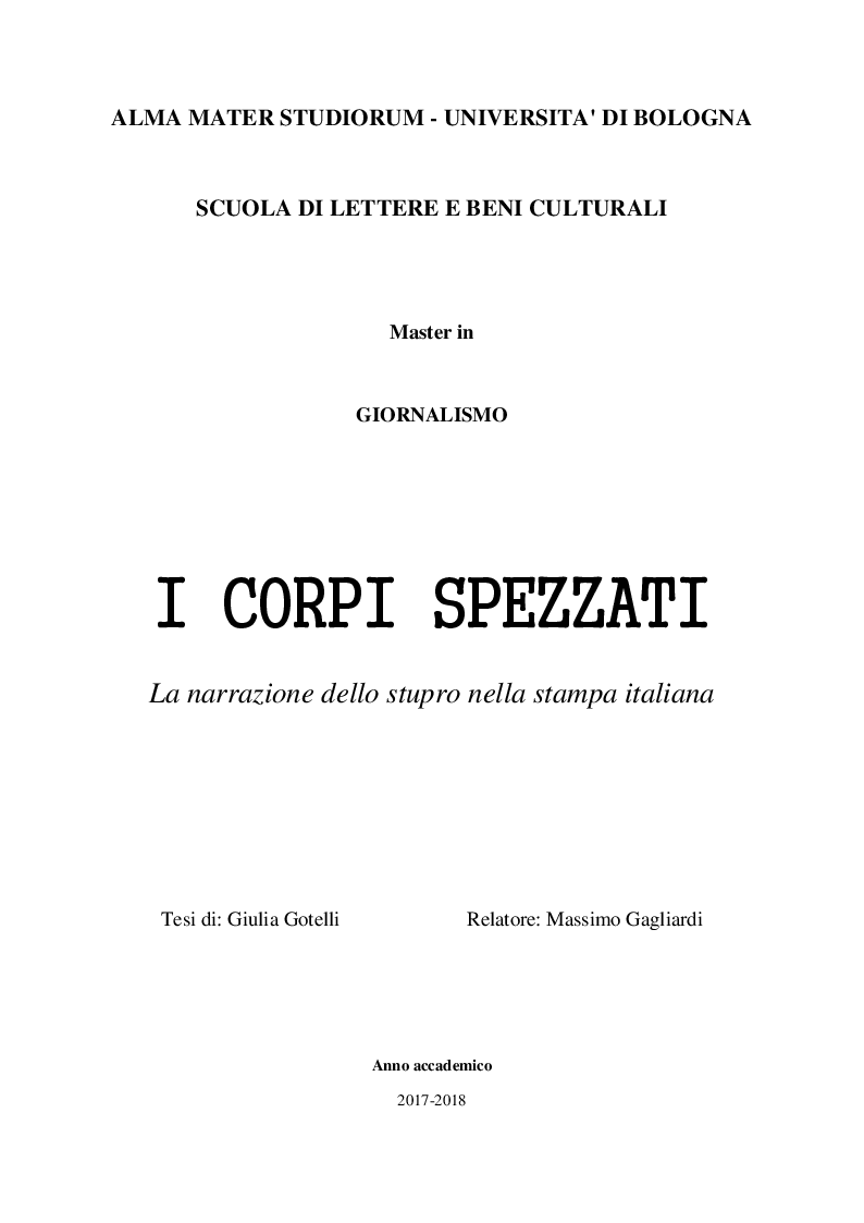 Anteprima della tesi: I corpi spezzati, Pagina 1