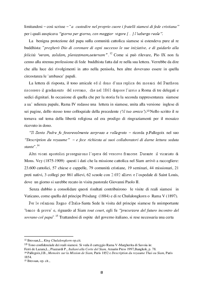 Estratto dalla tesi: Le Relazioni Santa Sede/Thailandia dal secondo conflitto mondiale ad oggi
